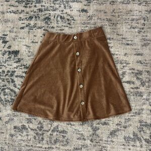 Brown Button-Up Women's Skirt